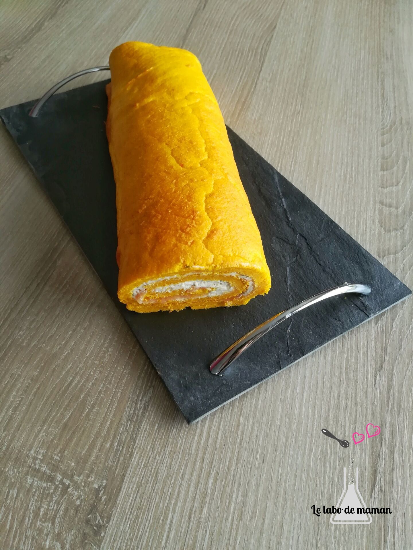 roulé - potimarron - saumon - fromage à tartiner